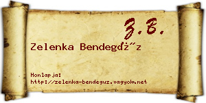 Zelenka Bendegúz névjegykártya